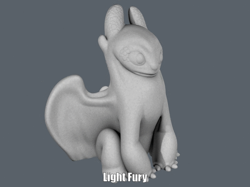 STL file Light Fury (Easy print no support) 🐉・3D printing template to